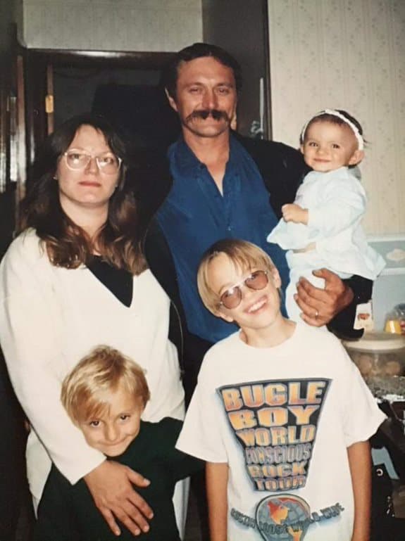 Jeramiah at a young age with his family